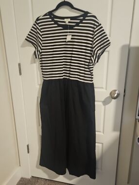 NWT J. Crew Black and White Striped Tee